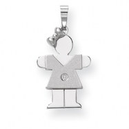 Picture of 14k White Gold A Diamond kid pendant