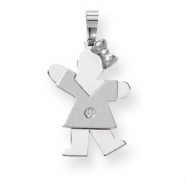 Picture of 14k White Gold A Diamond kid pendant