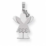 Picture of 14k White Gold A Diamond kid pendant