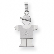 Picture of 14k White Gold A Diamond kid pendant