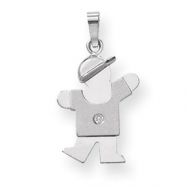Picture of 14k White Gold AA Diamond kid pendant