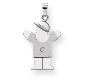 Picture of 14k White Gold AA Diamond kid pendant