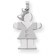 Picture of 14k White Gold A Diamond kid pendant