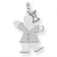 Picture of 14k White Gold A Diamond kid pendant