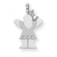 Picture of 14k White Gold A Diamond kid pendant