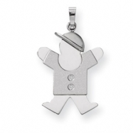Picture of 14k White Gold AA Diamond kid pendant