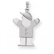 Picture of 14k White Gold A Diamond kid pendant