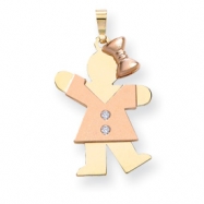 Picture of 14k Two-tone A Diamond kid pendant