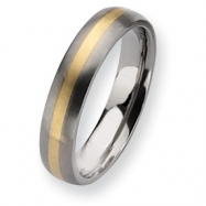 Picture of Titanium and 14k Inlay Brushed 5mm Wedding Band ring