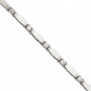 Picture of 14k White Gold 7in Holds 11 3.5mm Stones 1.87ct Bar Link Tennis Bracelet Mo