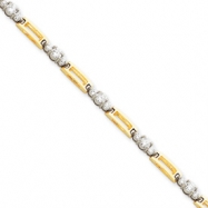 Picture of 14k Two-Tone Holds 20 2.1mm & 10 3.1mm Stones 1.97ct Fancy Tennis Bracelet