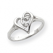 Picture of 14k White Gold A Diamond heart ring