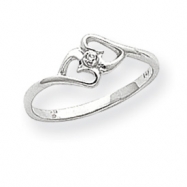 Picture of 14k White Gold A Diamond heart ring