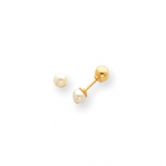 Picture of 14k Reversible Cultured Pearl & Gold Bead Earrings