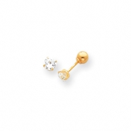 Picture of 14k Polished Reversible CZ & 4mm Ball Earrings
