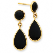Picture of 14k Onyx Teardrop Dangle Post Earrings