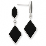 Picture of 14k White Gold Onyx Dangle Post Earrings
