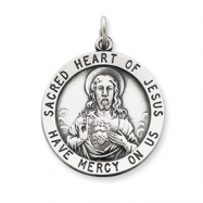 Picture of Sterling Silver Sacred Heart of Jesus Medal