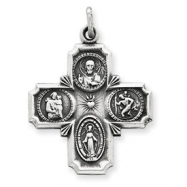 Picture of Sterling Silver Antiqued 4-way Medal