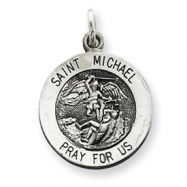 Picture of Sterling Silver Antiqued Saint Michael Medal