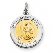Picture of Sterling Silver & Vermeil Guardian Angel Medal