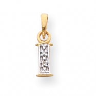Picture of 14k & Rhodium Polished .01ct Diamond Initial I Charm