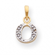 Picture of 14k & Rhodium Polished .01ct Diamond Initial O Charm
