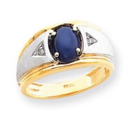 Picture of 10k & Rhodium Blue Star & .01ct Diamond Men's Ring