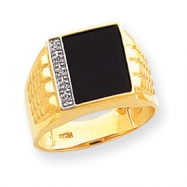 Picture of 10k Onyx & .03ct Diamond Men's Ring
