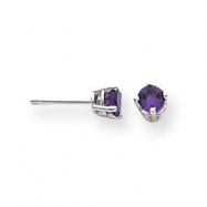 Picture of 14k White Gold 4mm Amethyst Earrings