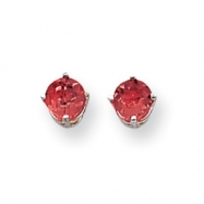 Picture of 14k Rhodalite Garnet Diamond round stud earring