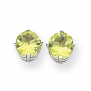 Picture of 14k White Gold 6mm Peridot earring