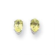 Picture of 14k White Gold 6x4mm Oval Peridot earring