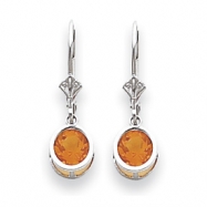 Picture of 14k White Gold 6mm Citrine leverback earring