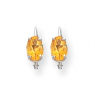 Picture of 14k White Gold 7x5mm Citrine Earrings