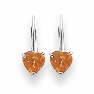 Picture of 14k White Gold 5mm Heart Citrine earring