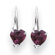 Picture of 14k White Gold 5mm Heart Rhodalite Garnet earring