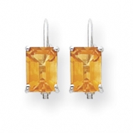 Picture of 14k White Gold 7x5mm Emerald Cut Citrine earring