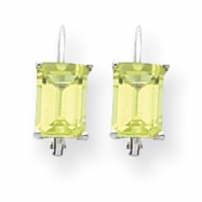Picture of 14k White Gold 7x5mm Emerald Cut Peridot earring