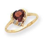 Picture of 14k 6mm Heart Garnet A Diamond ring