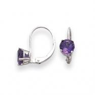 Picture of 14k White Gold 6mm Amethyst leverback earring
