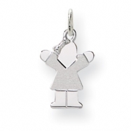 Picture of 14k White Gold Mini Girl Charm