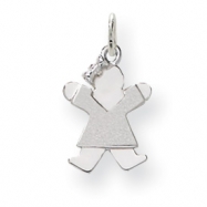 Picture of 14k White Gold Mini Girl Charm