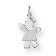 Picture of 14k White Gold Mini Girl Charm