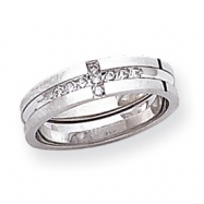 Picture of 14k White Gold AA Quality Trio Ladies Wedding Band ring