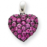 Picture of 14k White Gold Pink Sapphire Pendant