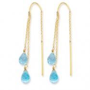 Picture of 14k Double Blue Topaz Pear Shape Threader Earrings