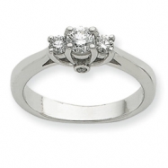Picture of 14k White Gold AA Diamond three stone ring