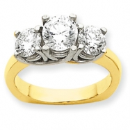 Picture of 14k Two-tone AA Diamond three stone ring