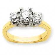 Picture of 14k Two-tone AA Diamond three stone ring